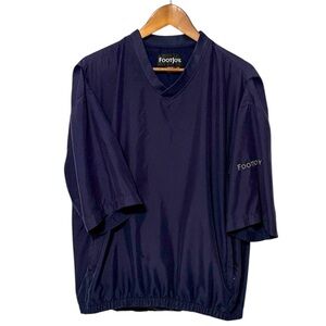 FootJoy FJ Windbreaker Short Sleeve Pullover Golf Jacket Navy Blue Medium